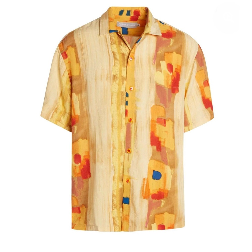 Jams Men’s Hawaiian Retro Shirt Spice Yellow Brand New With Tags L